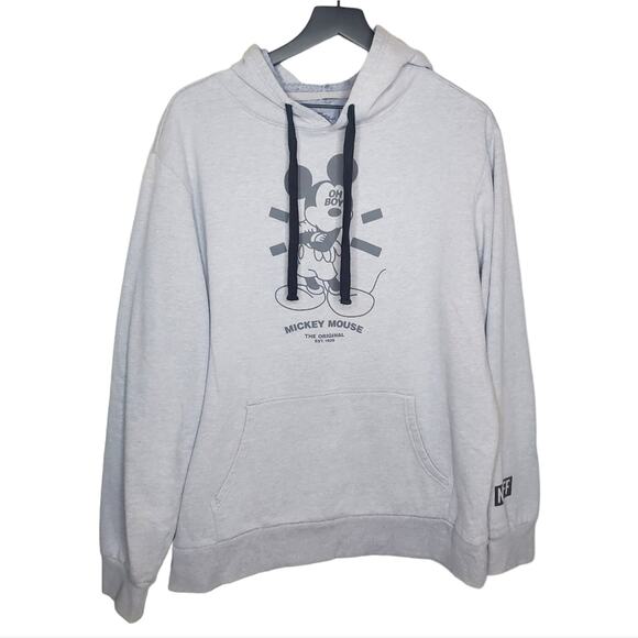 Disney x NEFF Collab Vintage Style Mickey Mouse Grey Hoodie Size XL Sweatshirt - Picture 1 of 12